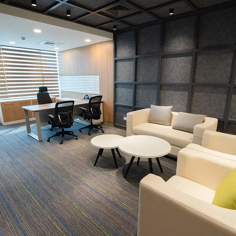 Premium coworking lounge with seating area at Zioks